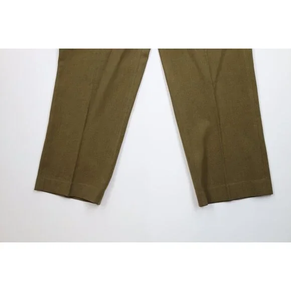 Vtg 40s 50s Korean World War II Mens 33x31 Distressed Wool Trousers Pants USA
